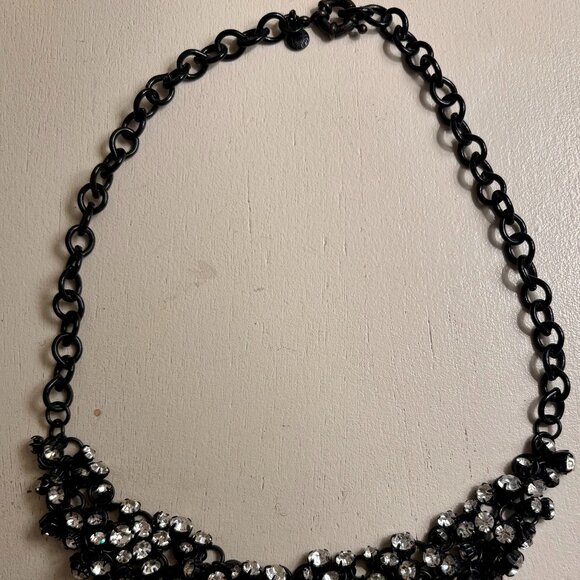 J. Crew crystal supernova necklace / Black Chainmaille Neclace - Picture 2 of 2